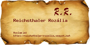 Reichsthaler Rozália névjegykártya